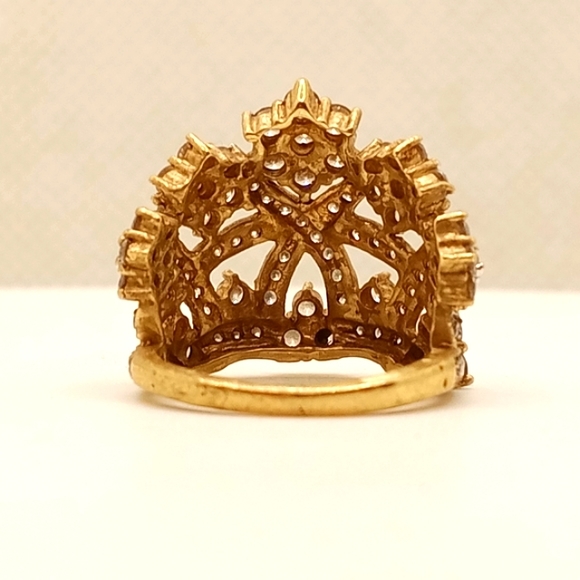 14K Yellow Gold & Diamond Tiara Ring 2.0 ctw* - Picture 3 of 4